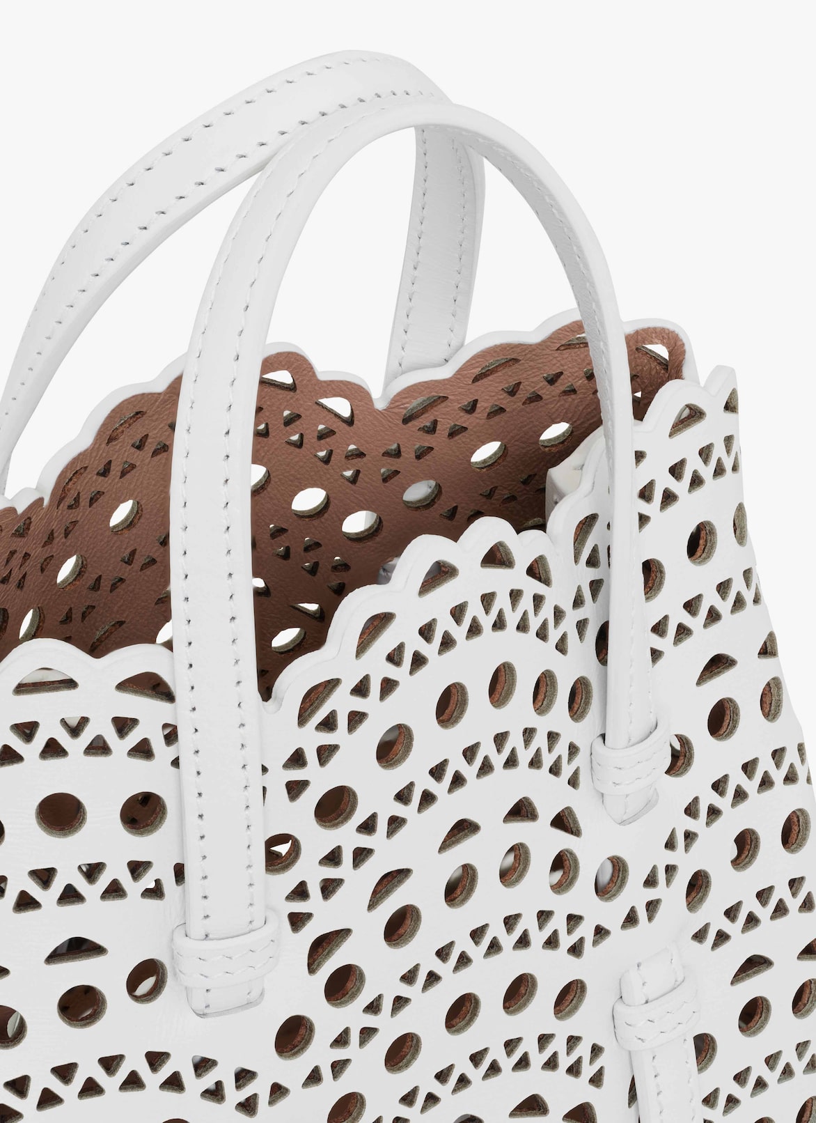 Mina 16 bag in vienne wave calfskin ALAÏA OPTIC WHITE MINA 16 BAG IN VIENNE WAVE CALFSKIN
